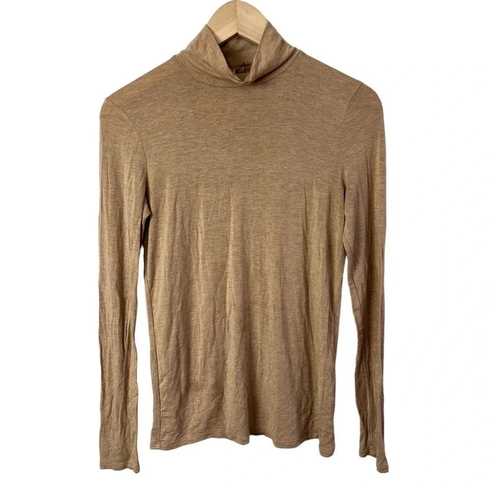 Banana Republic Signature Modal Long Sleeve Turtleneck Size XS Tan Brown Women’s